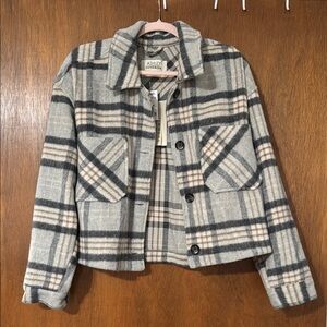 Gray and Pink Plaid Jacket